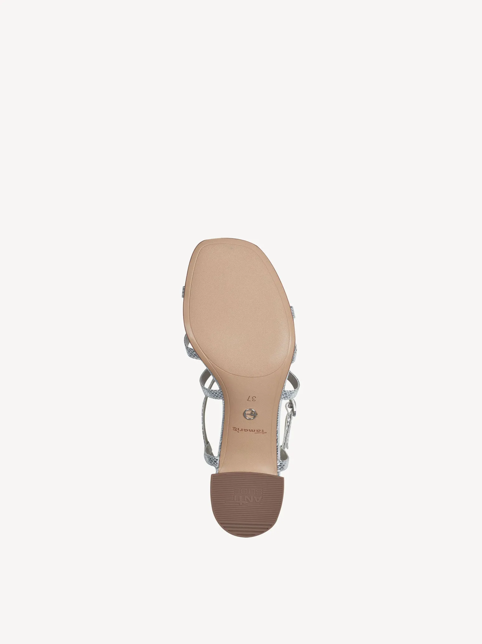 Tamaris Women's 1-28204-42 Heeled Leather Sandals Silver Structured